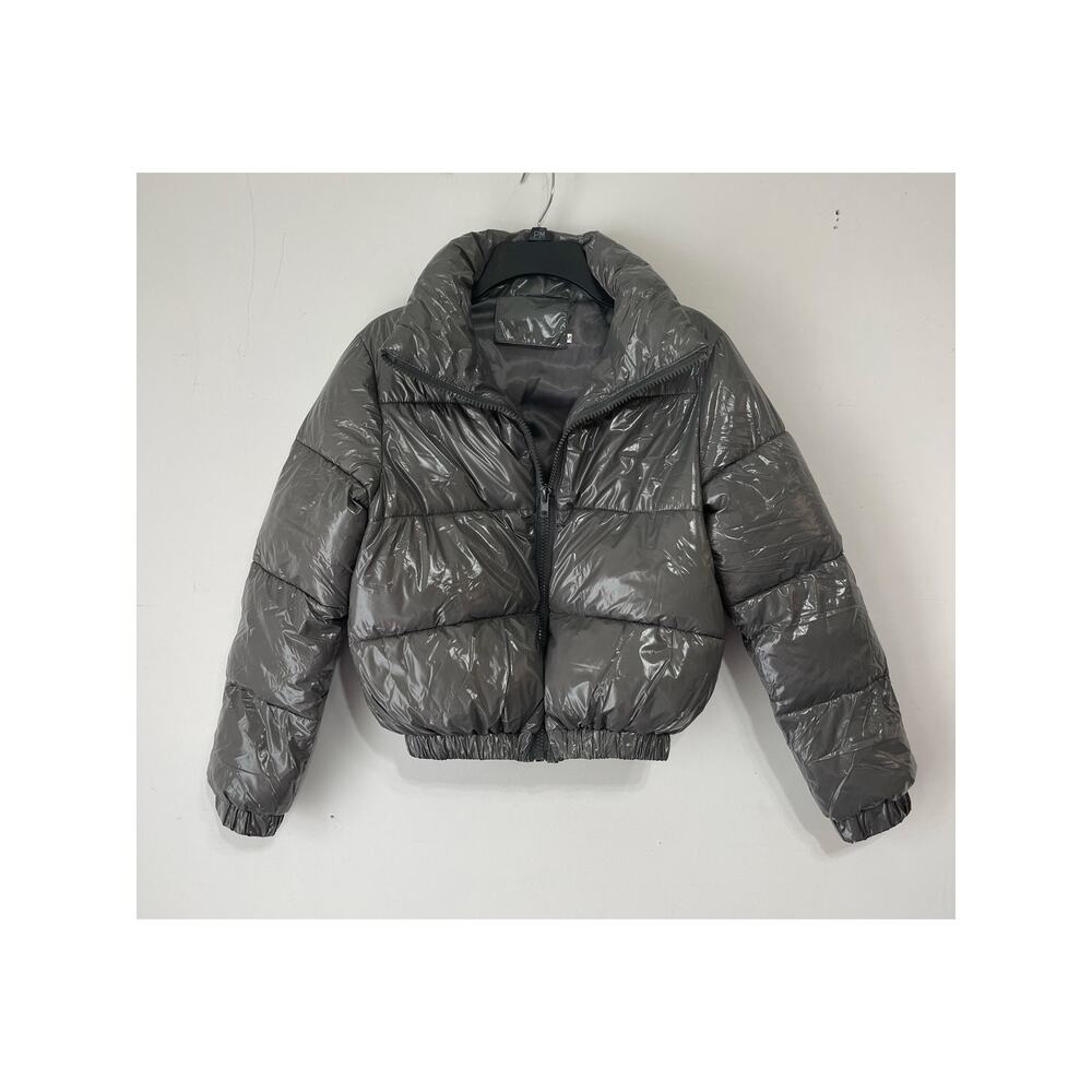 Silver-gray‎ puffer jacket sz S streetwear techwear sleek winter glam